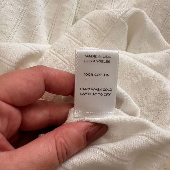 LESET Pointelle Tank Mini Dress White XS‎ - Picture 6 of 6